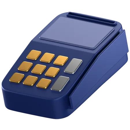 3 D Icon Of A Blue Pos Machine 3D Icon