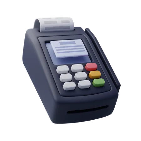 3 D De Pagamento Bancario Terminal POS Sem Contato Com Recibo De Conta Maquina De Pagamento 3 D Conceito De Processamento De Pagamento 3D Icon