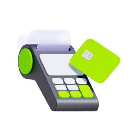 POS Terminal with Credit Card  3D Icon