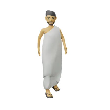Personagens De Hajj E Umrah Bem Como Hajj Virtual 3D Illustration