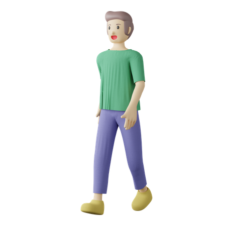 Pose casual de caminhada de pessoa  3D Icon