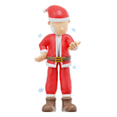 Pose confusa de Papai Noel  3D Illustration