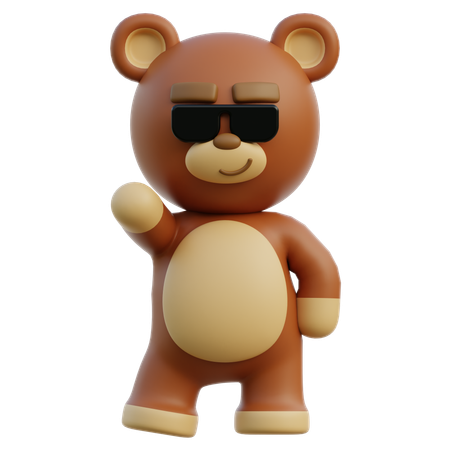 Pose cool de l'ours  3D Illustration