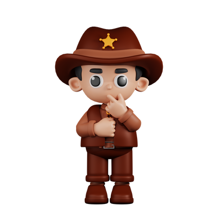 Pose curiosa del sheriff  3D Icon