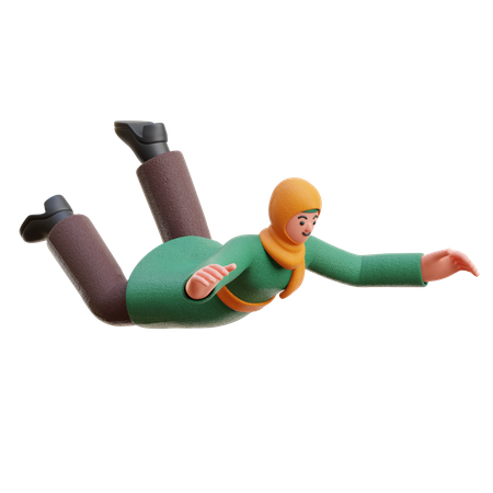 Pose d'automne du hijab féminin  3D Icon