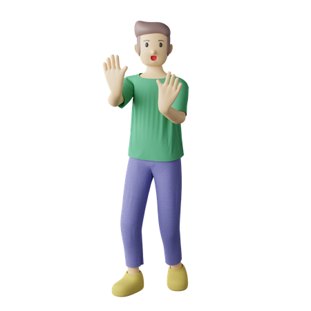 Pose de aviso de homem casual  3D Icon