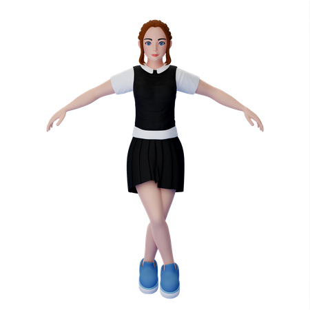 Pose de balé feminino  3D Illustration
