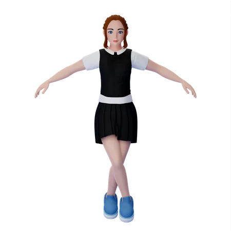 Pose de ballet femenino  3D Illustration