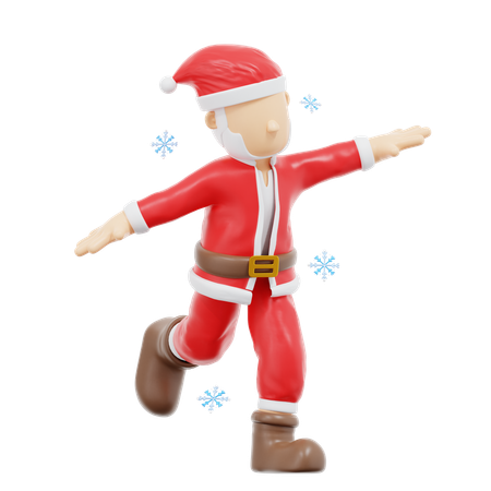 Pose de caminhada boba do Papai Noel  3D Illustration