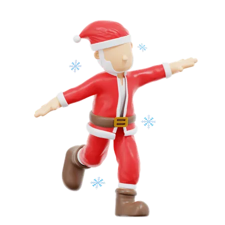 Pose de caminhada boba do Papai Noel  3D Illustration