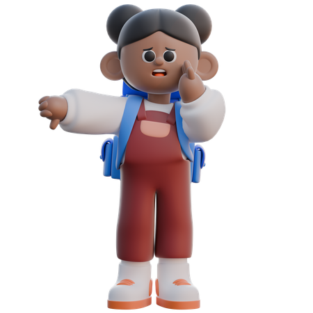 Pose de chica con los pulgares hacia abajo  3D Icon