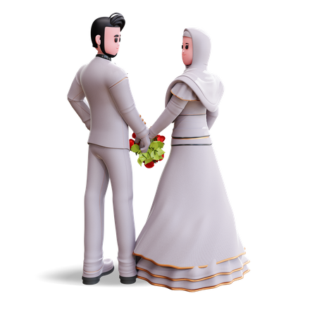 Pose de fotografia de casamento  3D Illustration