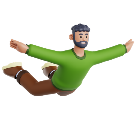 Hombre volando pose  3D Icon