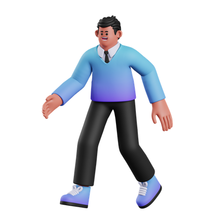 Homem em pose de caminhada  3D Illustration