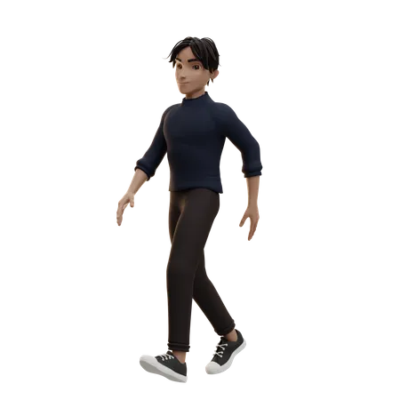 Homem em pose de caminhada  3D Illustration