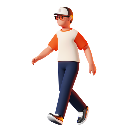 Pose de homem andando  3D Illustration