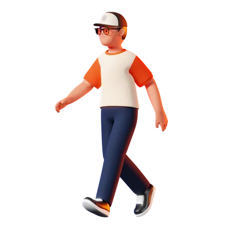 Pose de homem andando  3D Illustration