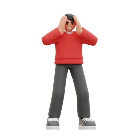 Homem confuso pose  3D Icon