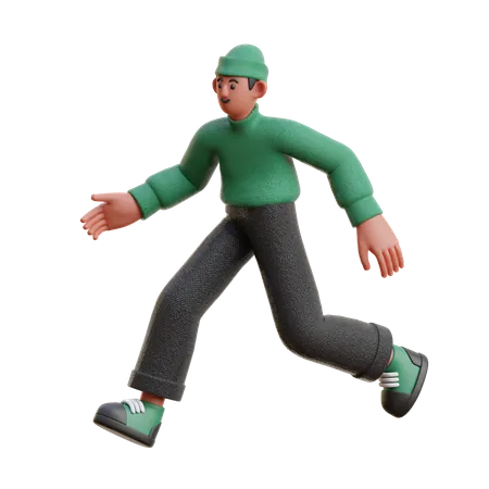 Homem em pose de corrida  3D Illustration