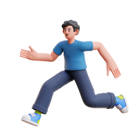 Homem em pose de corrida  3D Illustration