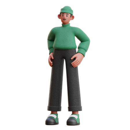 Pose de homem em pé  3D Illustration