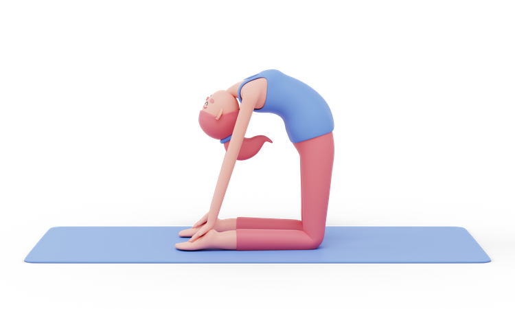 Pose de ioga de camelo  3D Icon