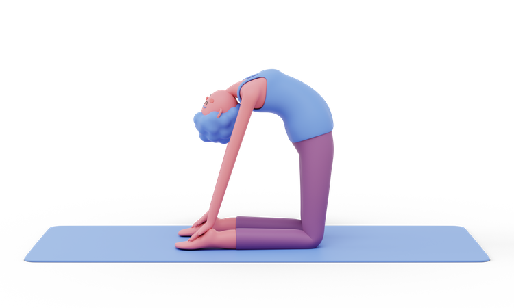 Pose de ioga de camelo  3D Icon