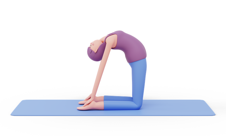 Pose de ioga de camelo  3D Icon