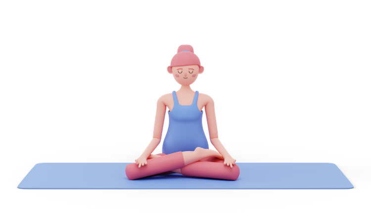 Pose de ioga de lótus  3D Icon