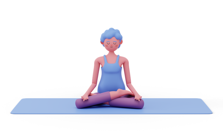 Pose de ioga de lótus  3D Icon