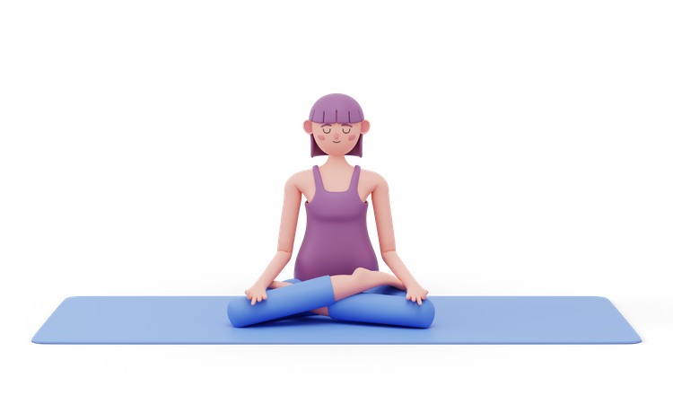 Pose de ioga de lótus  3D Icon