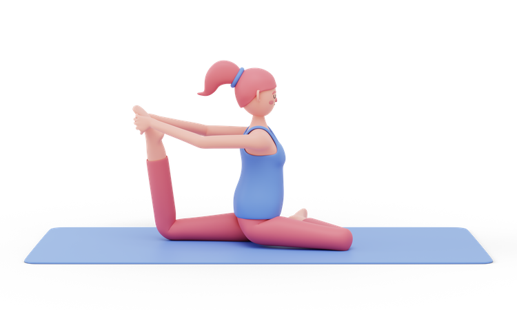 Pose de ioga de pombo de uma perna  3D Icon