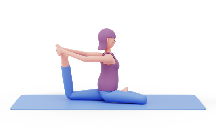 Pose de ioga de pombo de uma perna  3D Icon