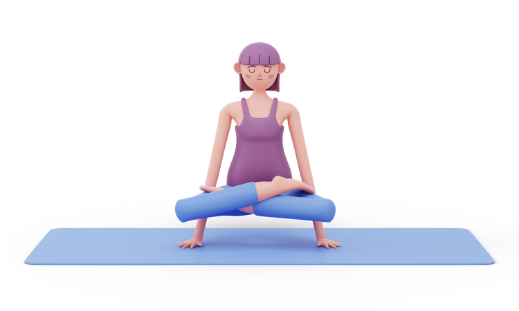 Pose de ioga em escala  3D Icon