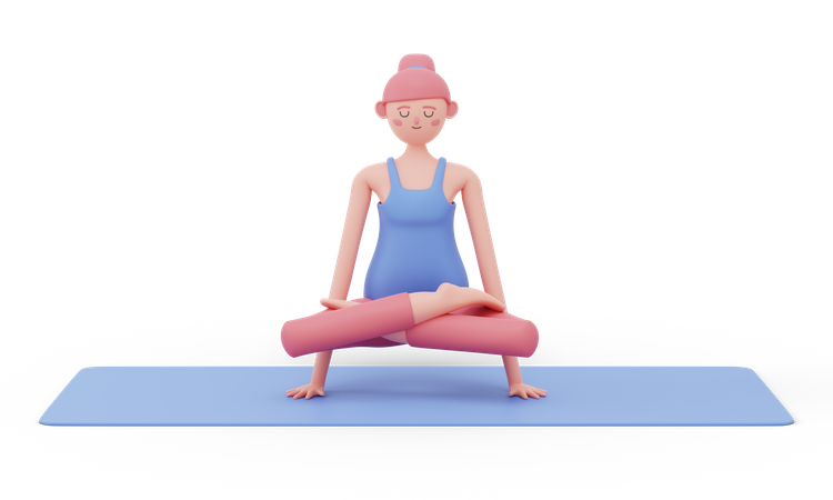 Pose de ioga em escala  3D Icon