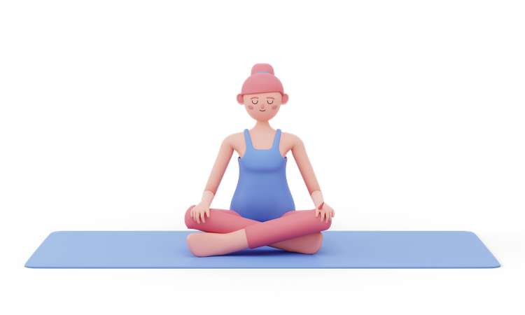Pose de ioga fácil  3D Icon