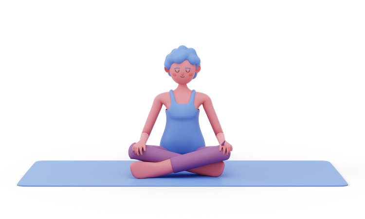 Pose de ioga fácil  3D Illustration