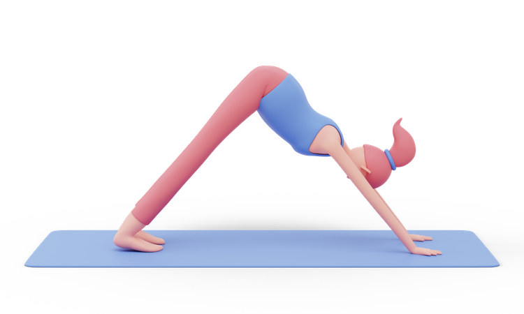 Pose de ioga para baixo  3D Icon