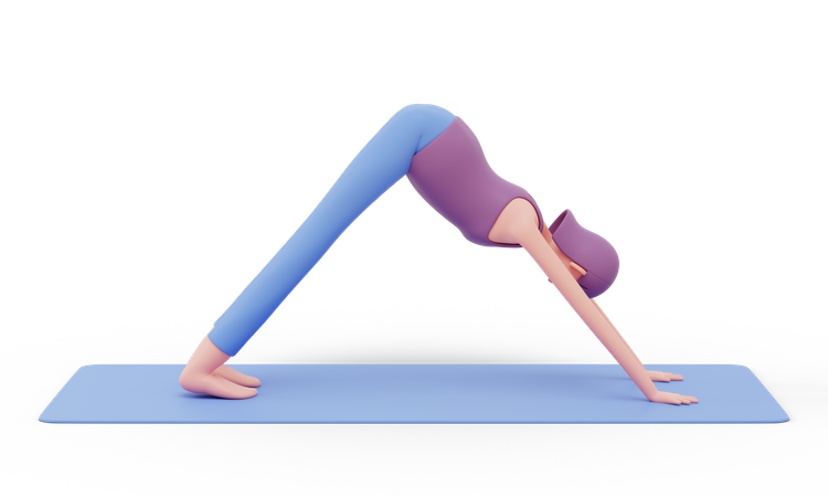 Pose de ioga para baixo  3D Icon