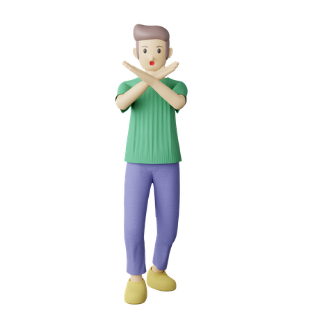 Pose de mãos cruzadas de pessoa casual  3D Icon