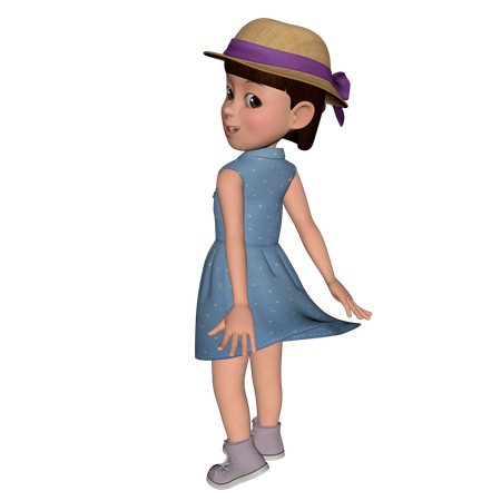 Pose de menina fofa retribuindo  3D Icon