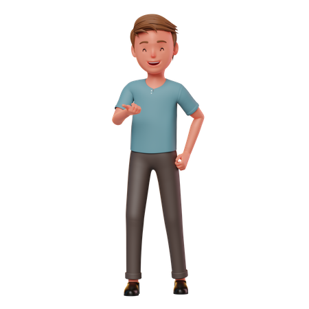 Menino falando pose  3D Illustration