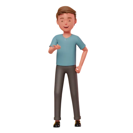 Menino falando pose  3D Illustration
