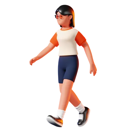 Pose de mulher andando  3D Illustration