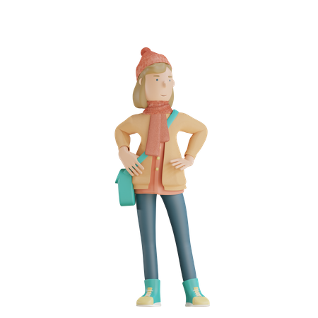 Pose de mulher em pé  3D Illustration