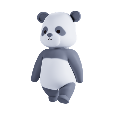 Pose de panda fofa  3D Illustration