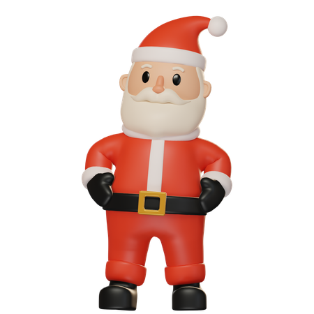 Papai Noel fazendo pose em pé  3D Illustration