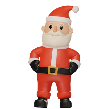 Papai Noel fazendo pose em pé  3D Illustration