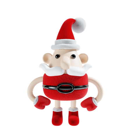 Papai Noel fazendo pose em pé  3D Illustration