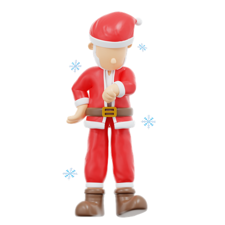 Pose impaciente do Papai Noel  3D Illustration